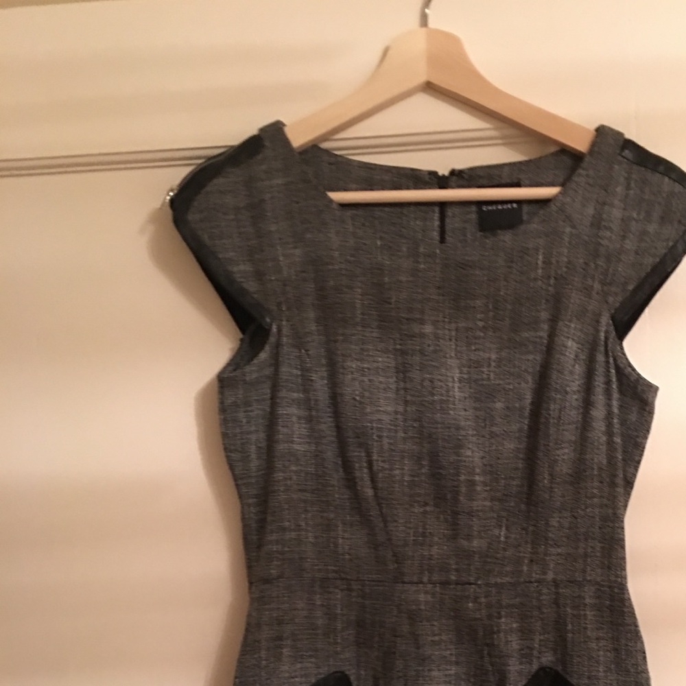Chequer- Black tweed shift dress.
